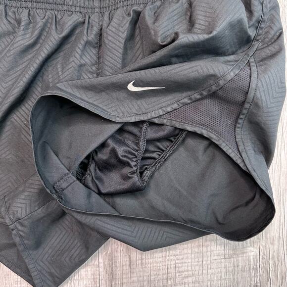 Nike Dri-Fit Womens Brief-Lined Running Shorts Black S Active Gymwear Chevron - Picture 5 of 9